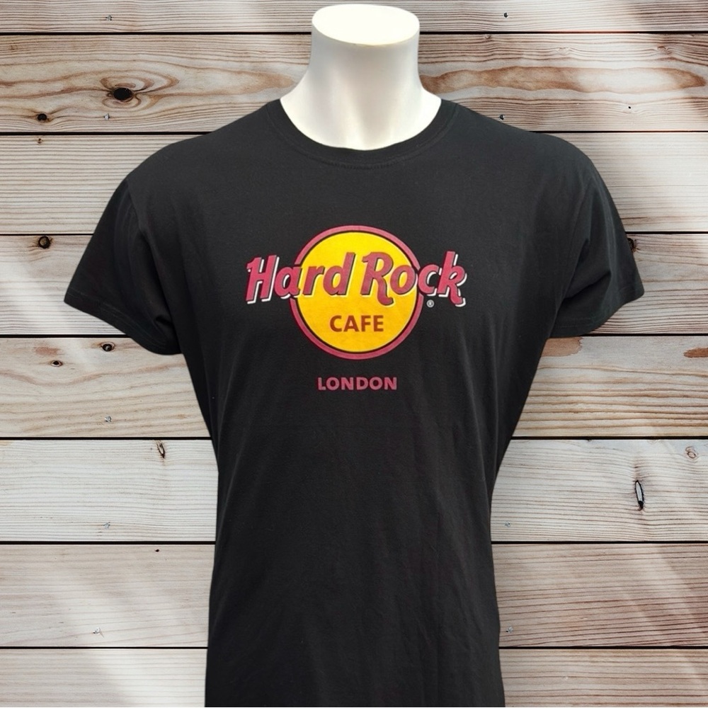 Hard Rock Cafe London England Classic '71 Black Yellow Red Women's T-Shirt XXL - Picture 2 of 11